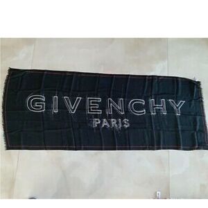 100% AUTHENTIC GIVENCHY PARIS LOGO print Fringe UNISEX SCARF, MADE IN IT…